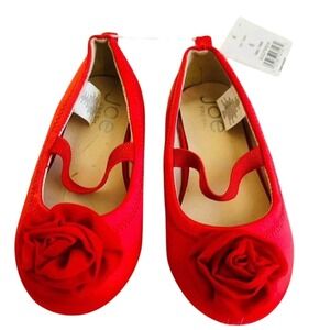 NEW Joe Fresh Red‎ Satin Rosette Dress Shoes Size 6 Baby